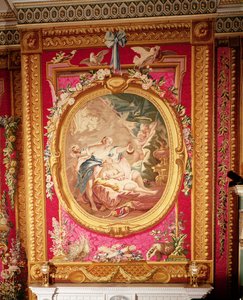 キューピッドとプシュケを描いたタペストリーパネル、ゴブラン工場、1775年（織物）
